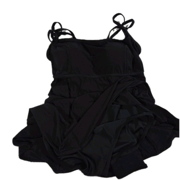 Sonnet Shore Black Tummy Panel Swimdress Size 16W - Picture 5 of 5